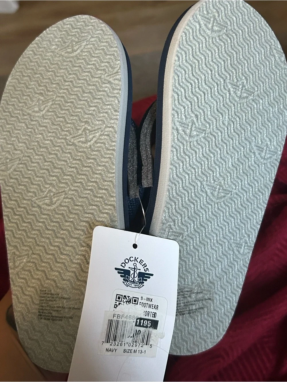 Dockers Navy and Gray Kids Thong Sandals